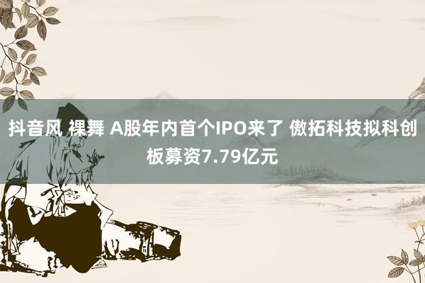 抖音风 裸舞 A股年内首个IPO来了 傲拓科技拟科创板募资7.79亿元