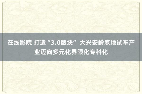 在线影院 打造“3.0版块” 大兴安岭寒地试车产业迈向多元化界限化专科化