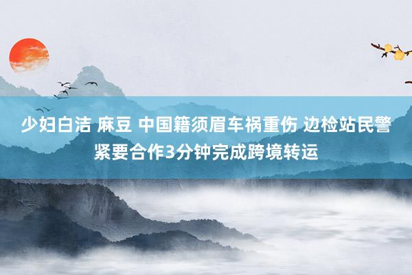少妇白洁 麻豆 中国籍须眉车祸重伤 边检站民警紧要合作3分钟完成跨境转运