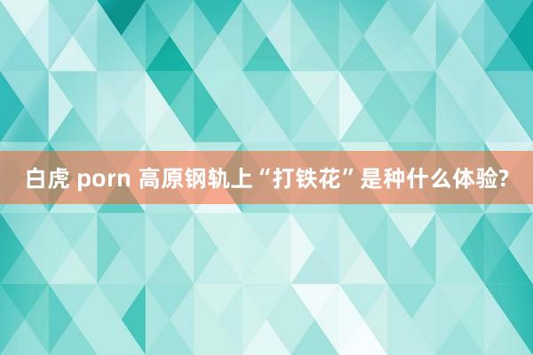 白虎 porn 高原钢轨上“打铁花”是种什么体验?