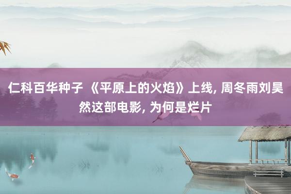仁科百华种子 《平原上的火焰》上线， 周冬雨刘昊然这部电影， 为何是烂片