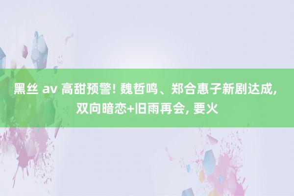 黑丝 av 高甜预警! 魏哲鸣、郑合惠子新剧达成， 双向暗恋+旧雨再会， 要火
