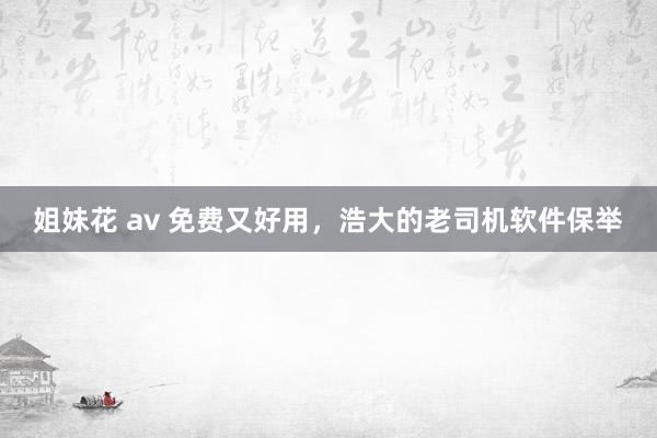 姐妹花 av 免费又好用，浩大的老司机软件保举
