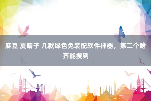 麻豆 夏晴子 几款绿色免装配软件神器，第二个啥齐能搜到