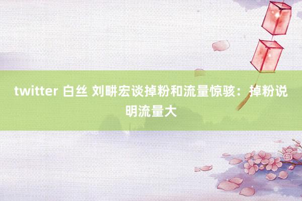 twitter 白丝 刘畊宏谈掉粉和流量惊骇：掉粉说明流量大